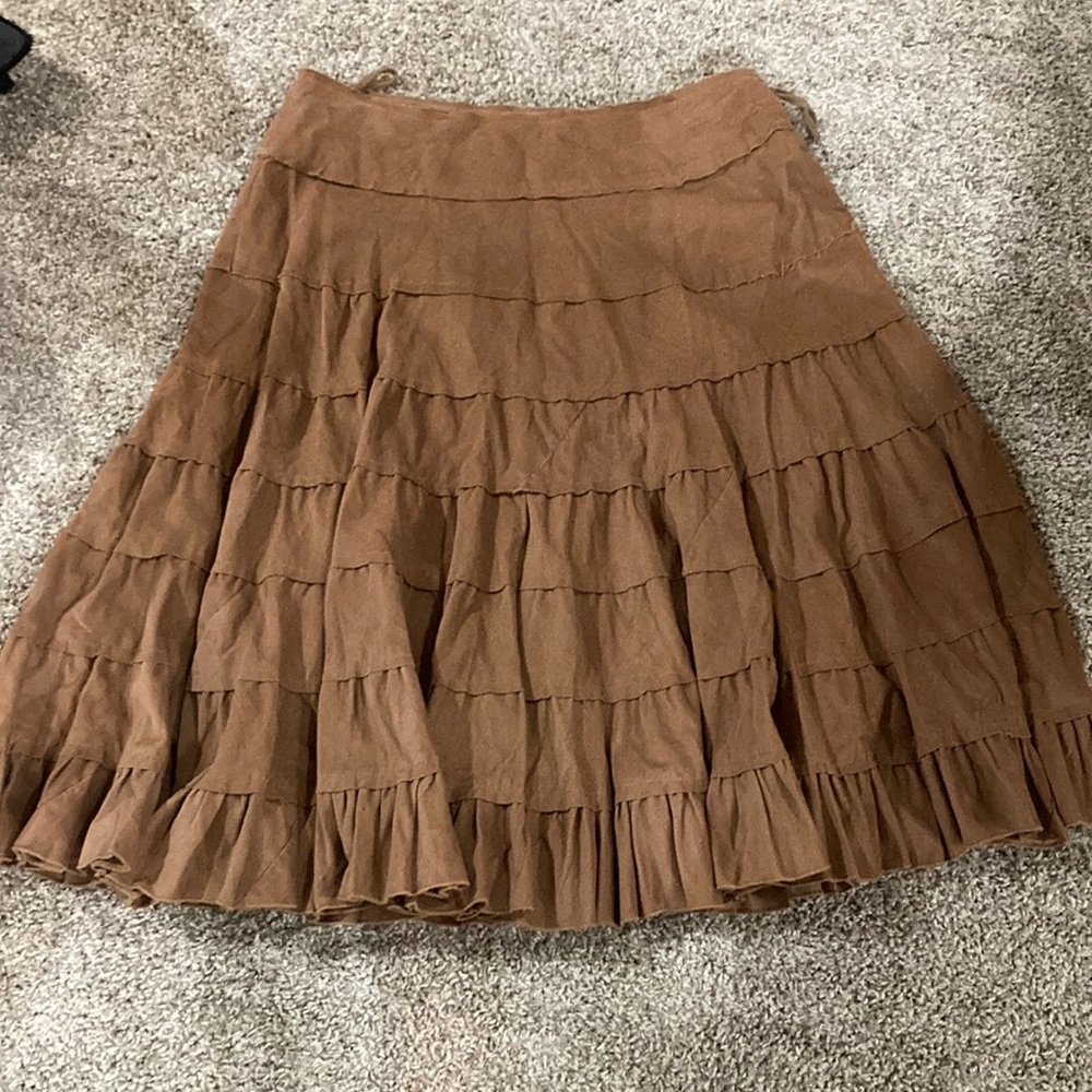 Brown cotton maxi skirt